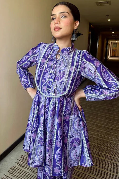 Purple Fusion Kurta Set
